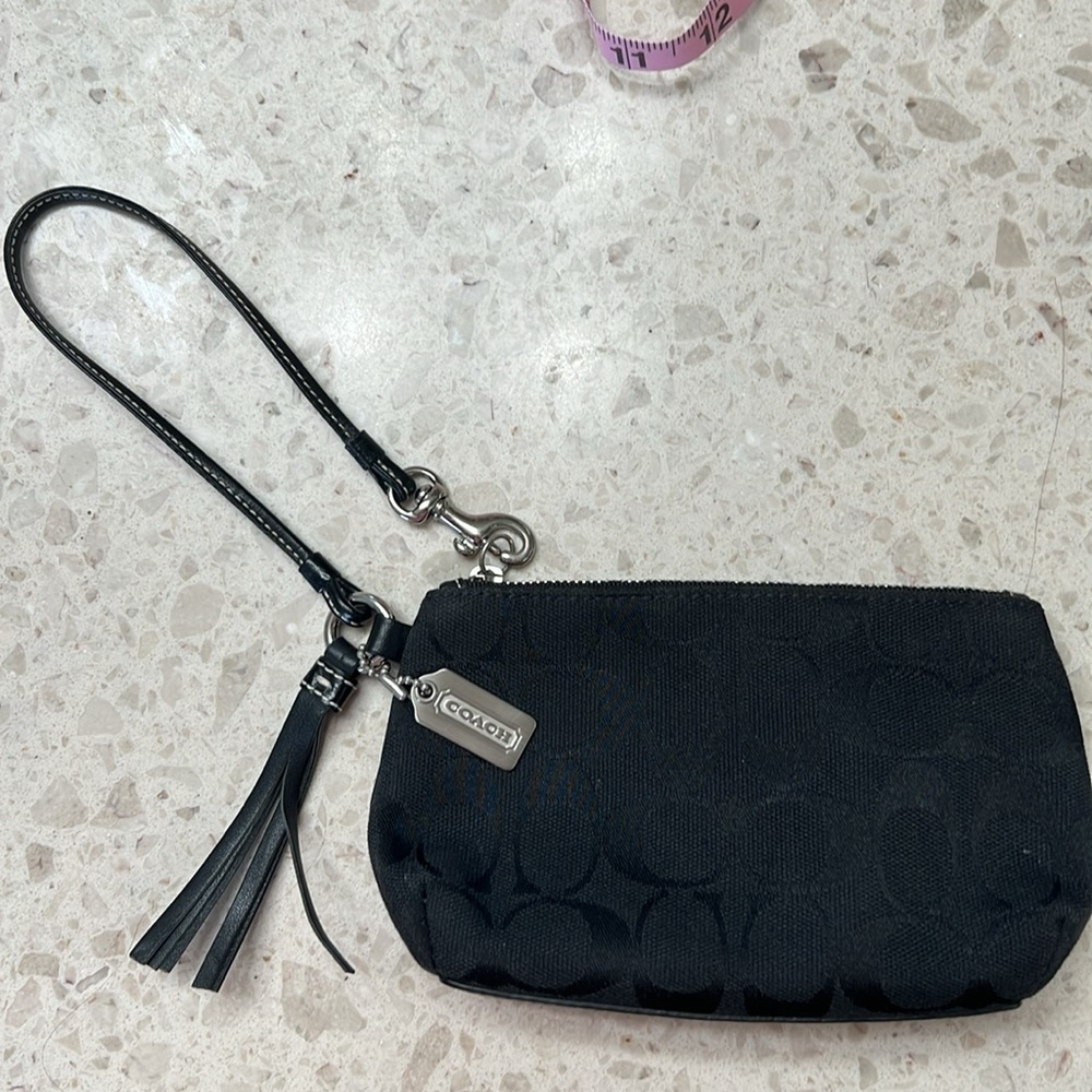 Coach signature C, small black wristlet.